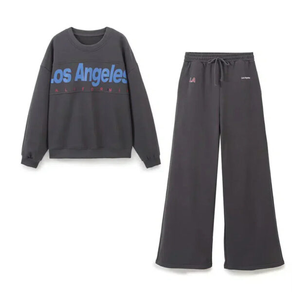 Soleil – Sweatshirt- und Jogginghosen-Set mit Rundhalsausschnitt – Los Angeles Lounge Set
